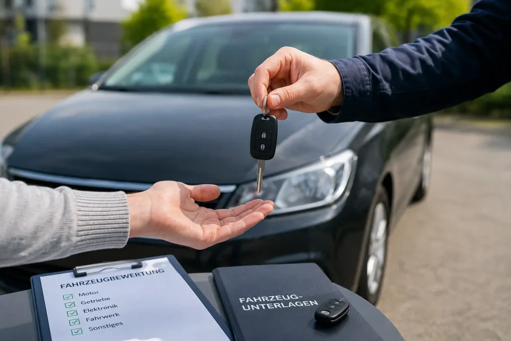 Auto mit Mängeln verkaufen – Fahrzeugbewertung und Schlüsselübergabe