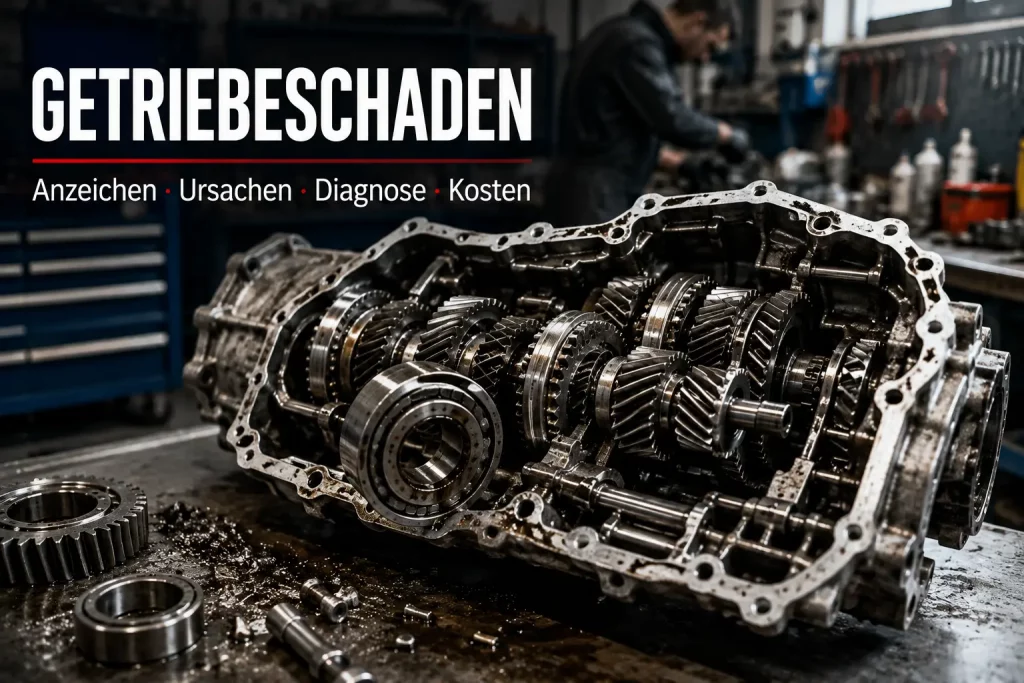 Getriebeschaden an einem geöffneten Autogetriebe